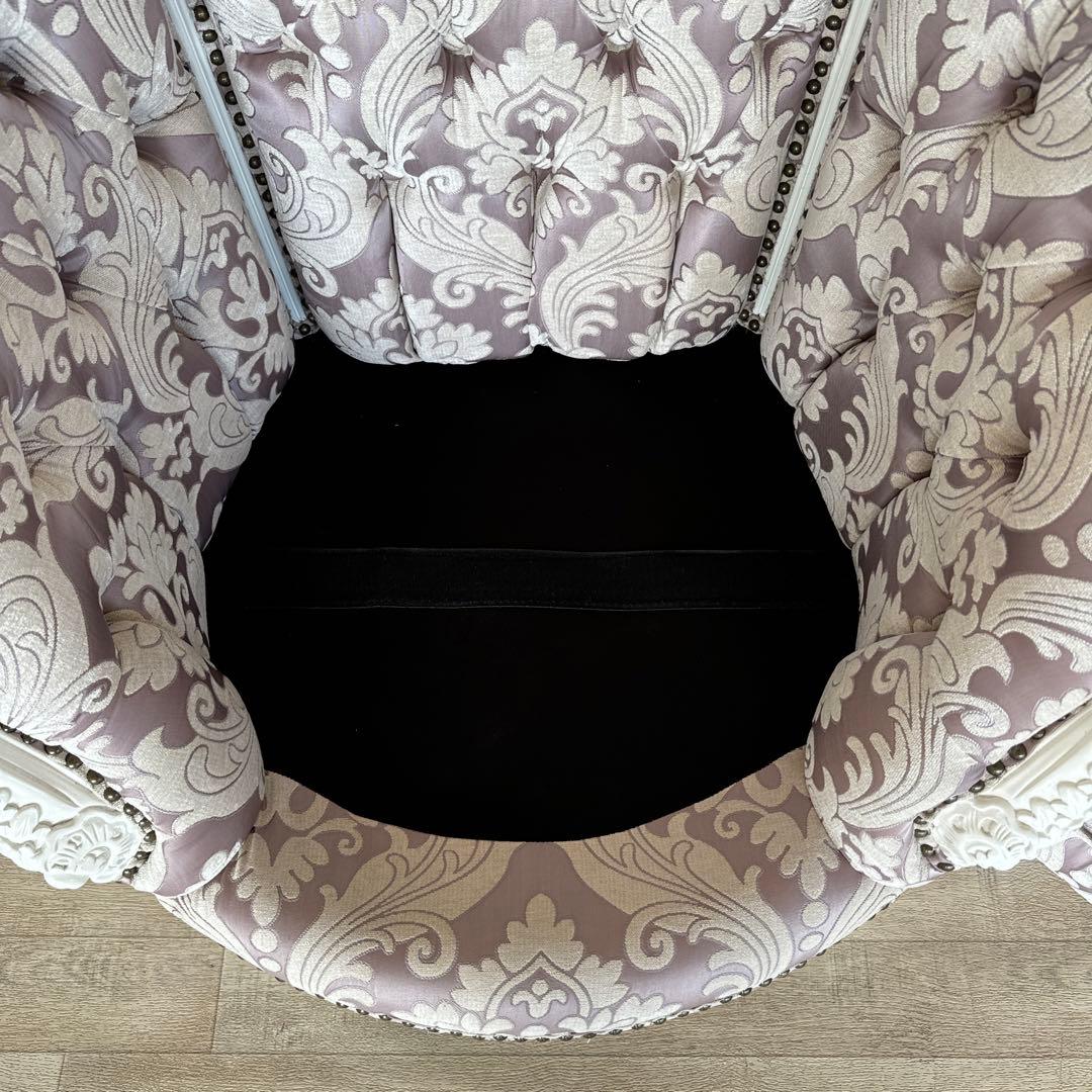 イタリア　白家具　ソファ　1人掛け　シングルソファ　クラシック