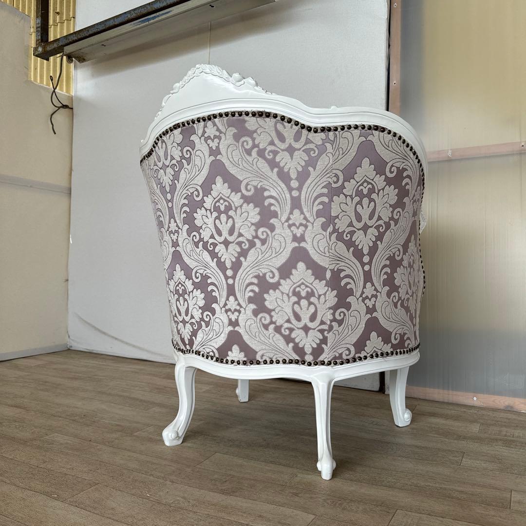 イタリア　白家具　ソファ　1人掛け　シングルソファ　クラシック