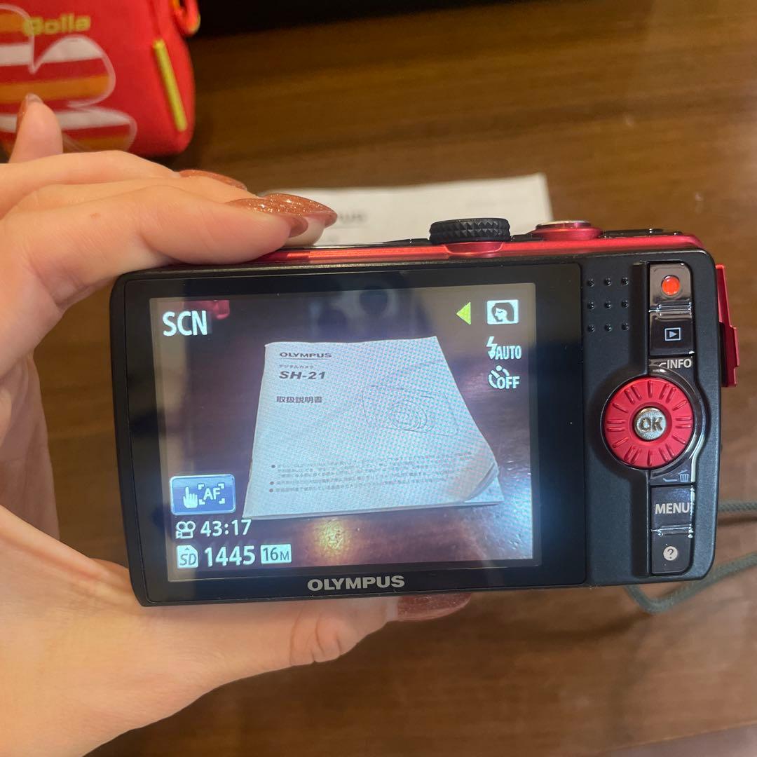 【美品】OLYMPUS SH-21 レッド デジタルカメラ か