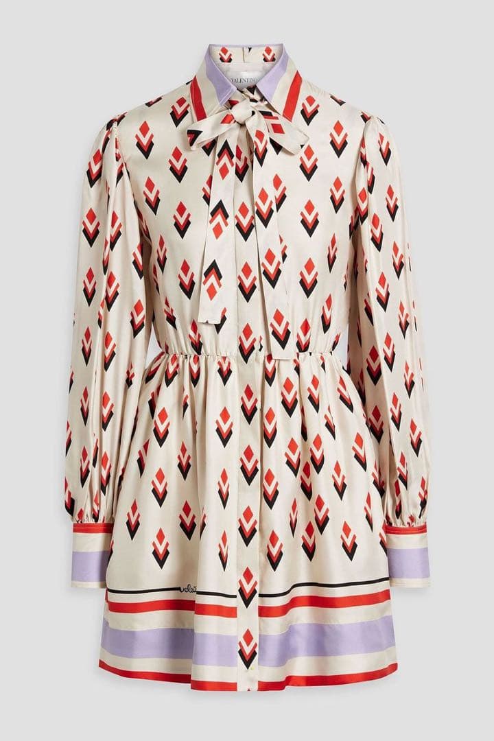 ヴァレンティノ ガラヴァーニ　プリントシルクドレス　36