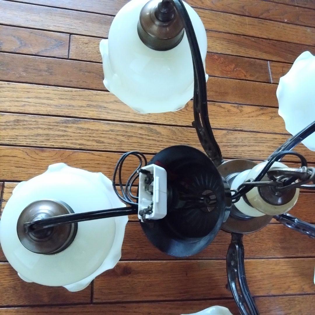 【ルパンヒデロウ様お取り引き品】フラワーモチーフ アンティーク シャンデリア