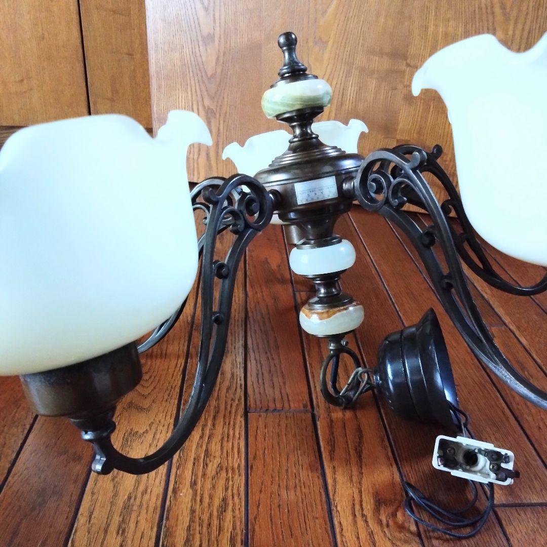 【ルパンヒデロウ様お取り引き品】フラワーモチーフ アンティーク シャンデリア