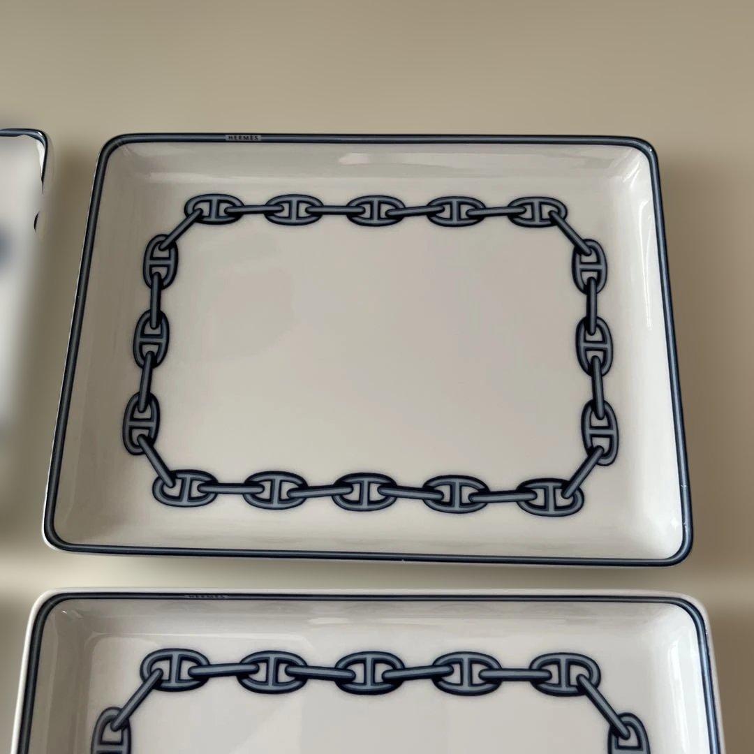 エルメス シェーヌダンクル チェーン 角皿 スクエアプレート4枚セット