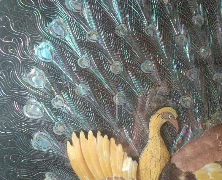 天然貝螺鈿細工の座卓