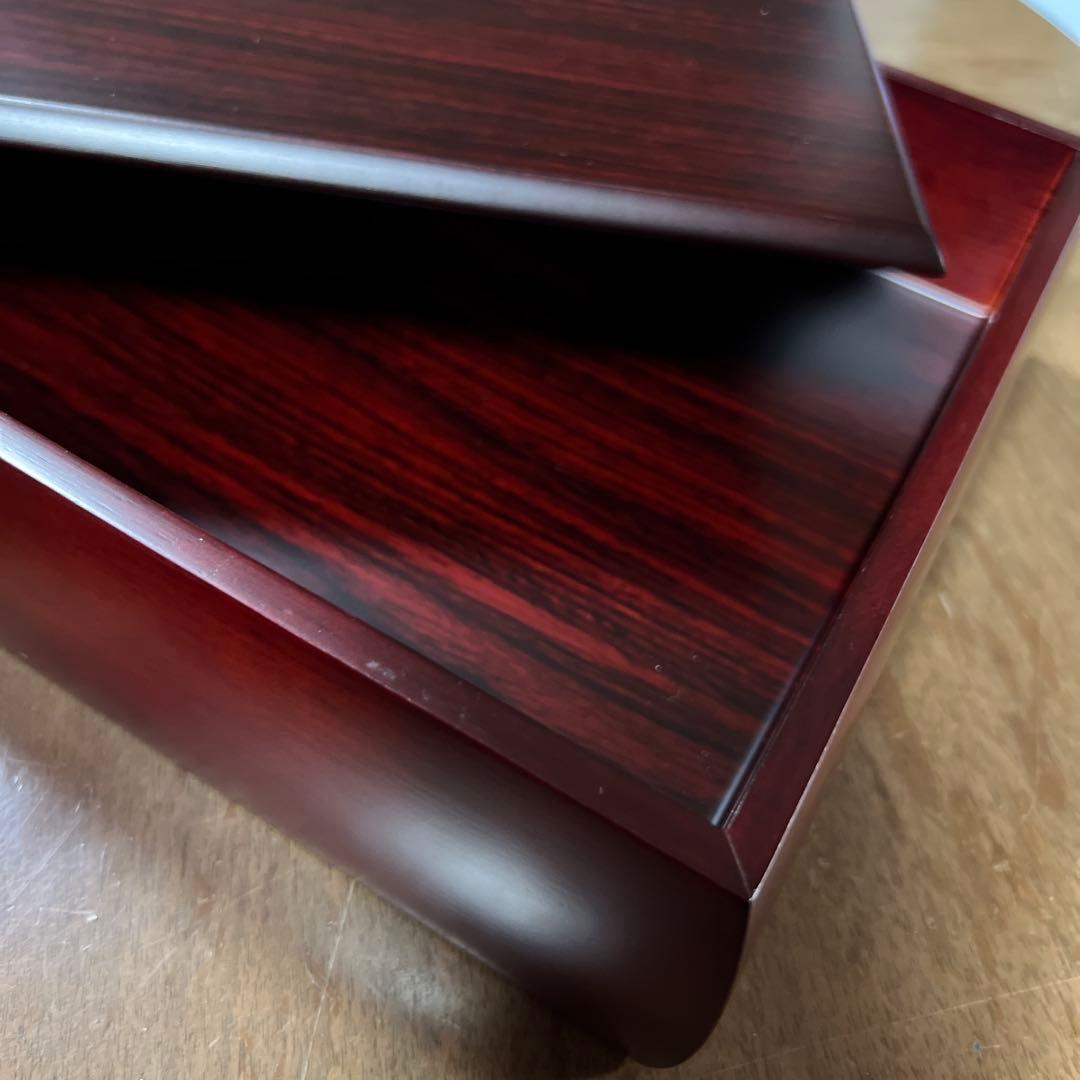 新品【未使用!! 保管品】紫檀 紫丹 シタン 文箱 蓋付き 小物入れ 手紙入れ