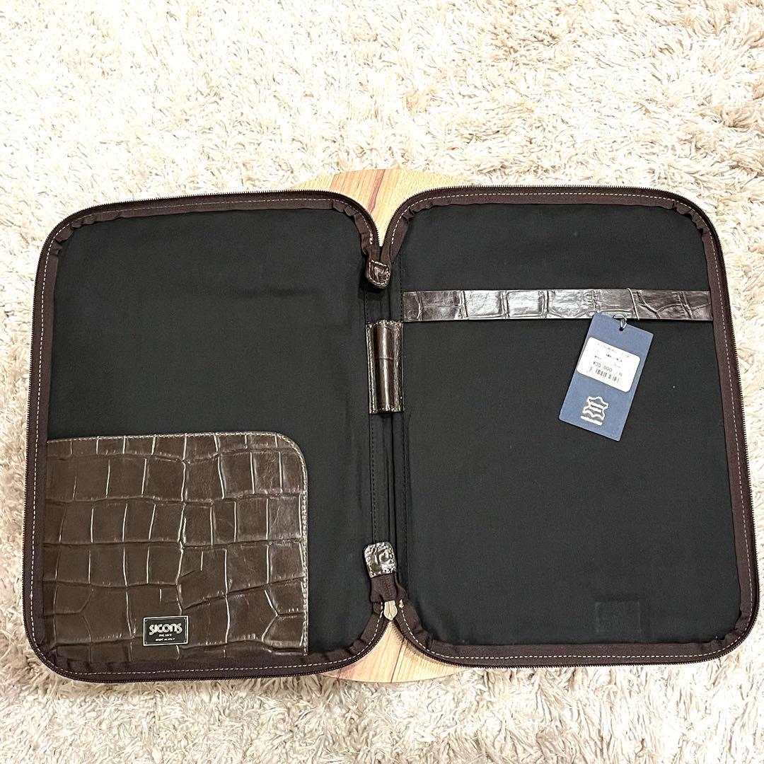 ✨希少✨新品✨SICONS シコンズ タブレットケース クロコ型押し カーキ色