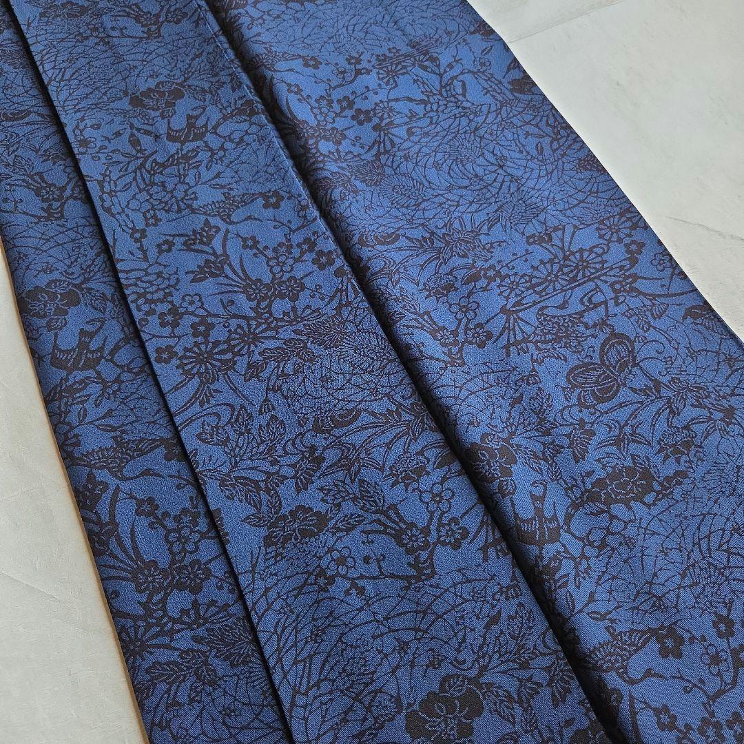 作家物　深い濃藍色　藍染　京友禅染小紋