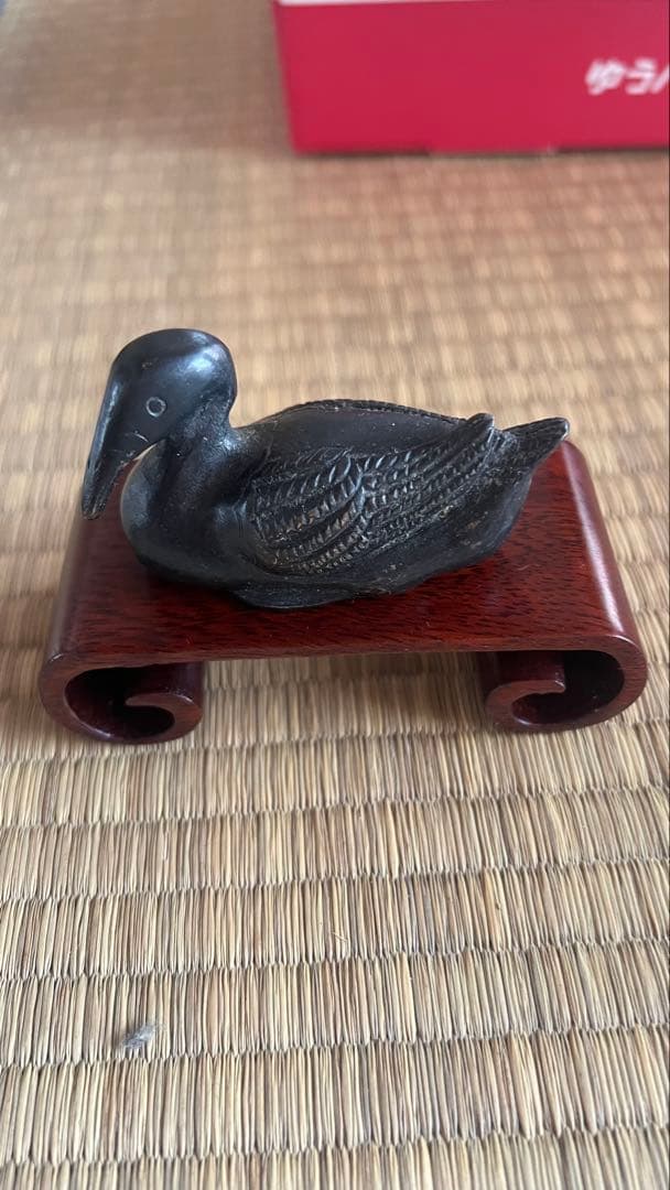 骨董晝道古銅製 水鳥鎮紙