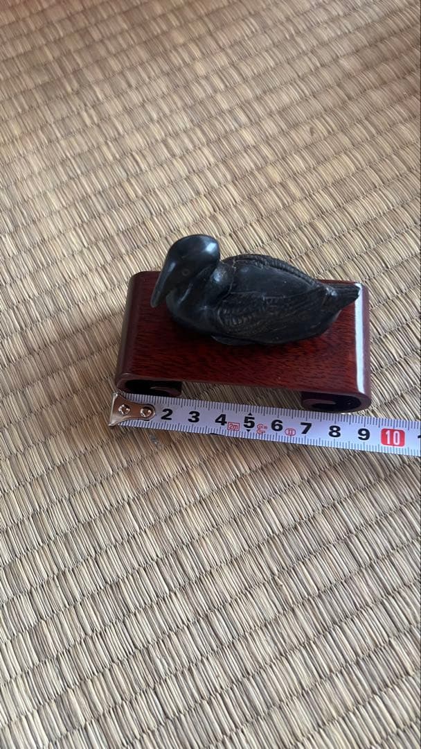 骨董晝道古銅製 水鳥鎮紙