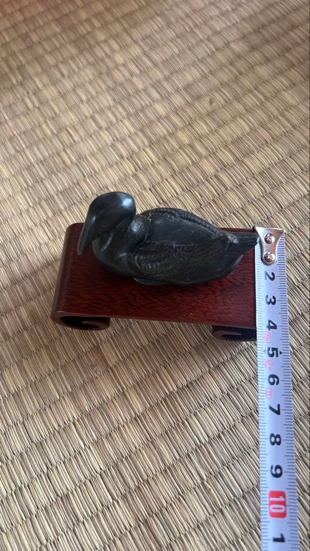 骨董晝道古銅製 水鳥鎮紙