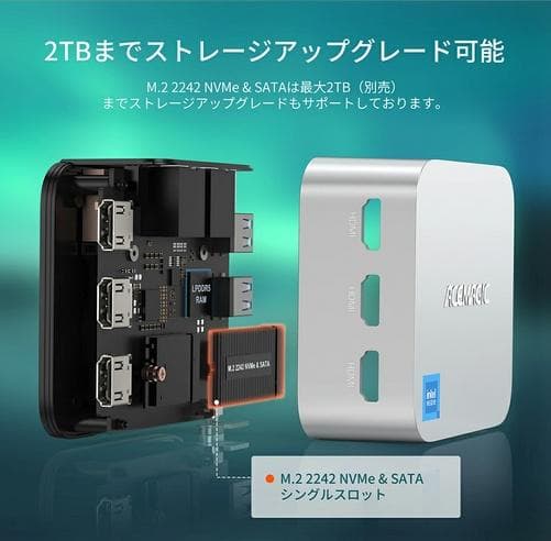 【新品】 ACEMAGIC ミニPC N100 メモリ16GB SSD512GB