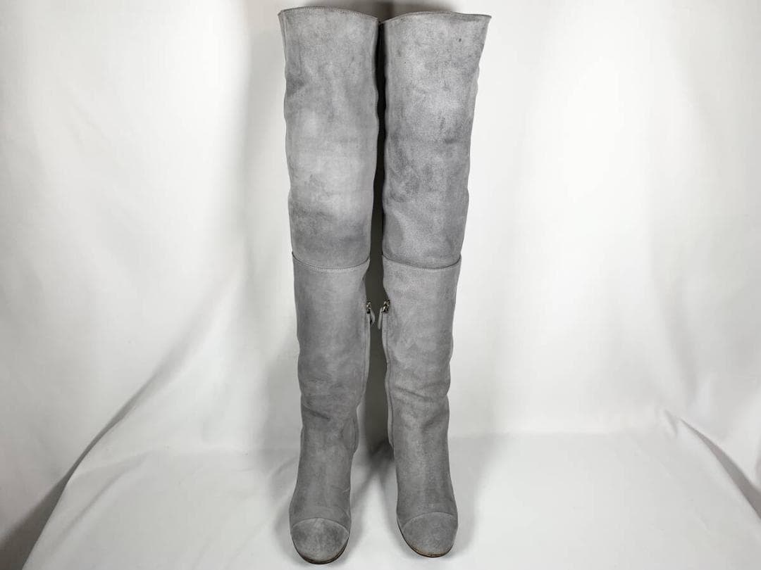【正規品】極美品 シャネル CHANEL スエード ロング ニーハイブーツ 37