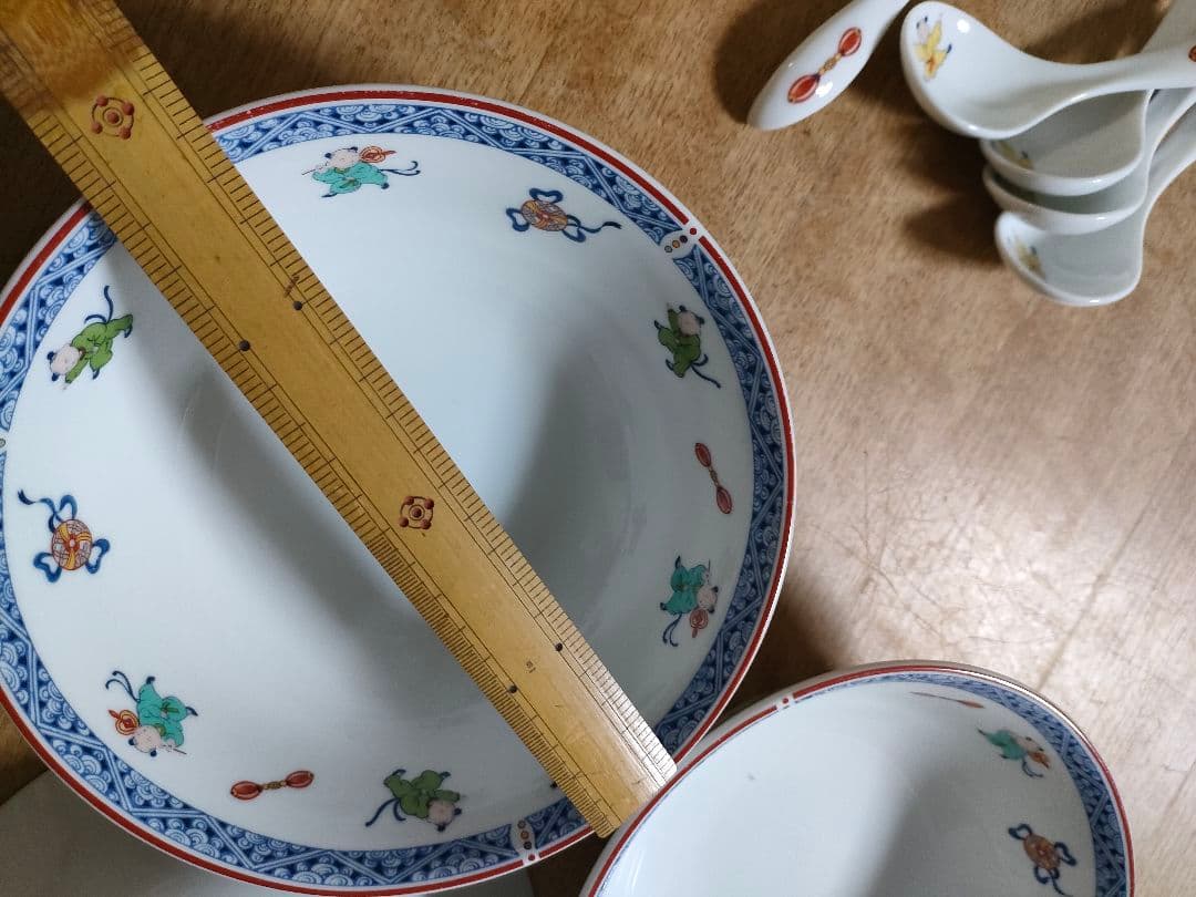 NARUMIナルミ　唐子　中華ホームセット　大皿　炒飯　ラーメン　レンゲ　タレ皿