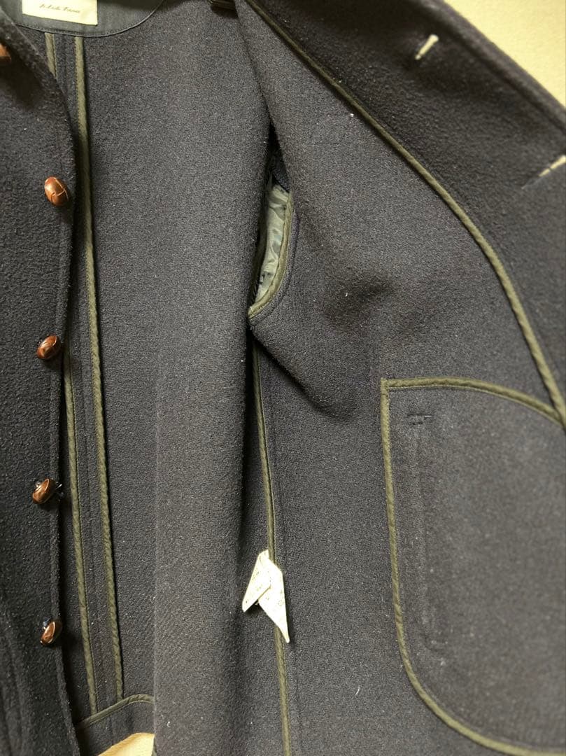 DANTON【ダントン】ウールパイル ラウンドカラージャケット ネイビー