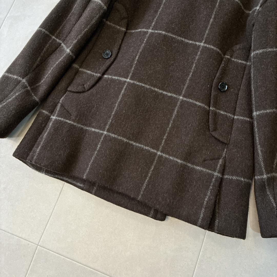 美品 COACH コーチ♡ウール メルトン Pコート ダブル ウインドウペン