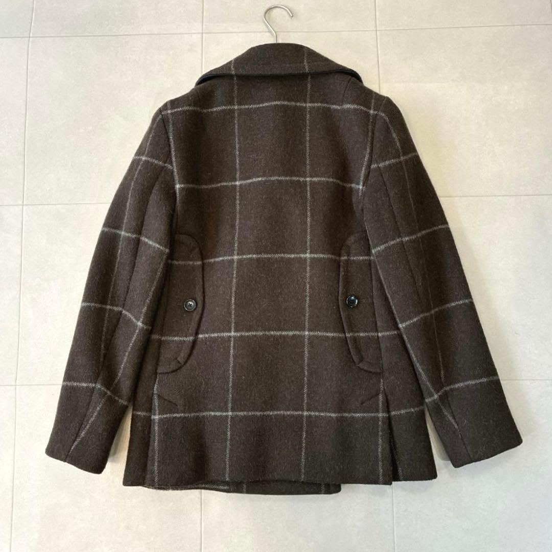 美品 COACH コーチ♡ウール メルトン Pコート ダブル ウインドウペン