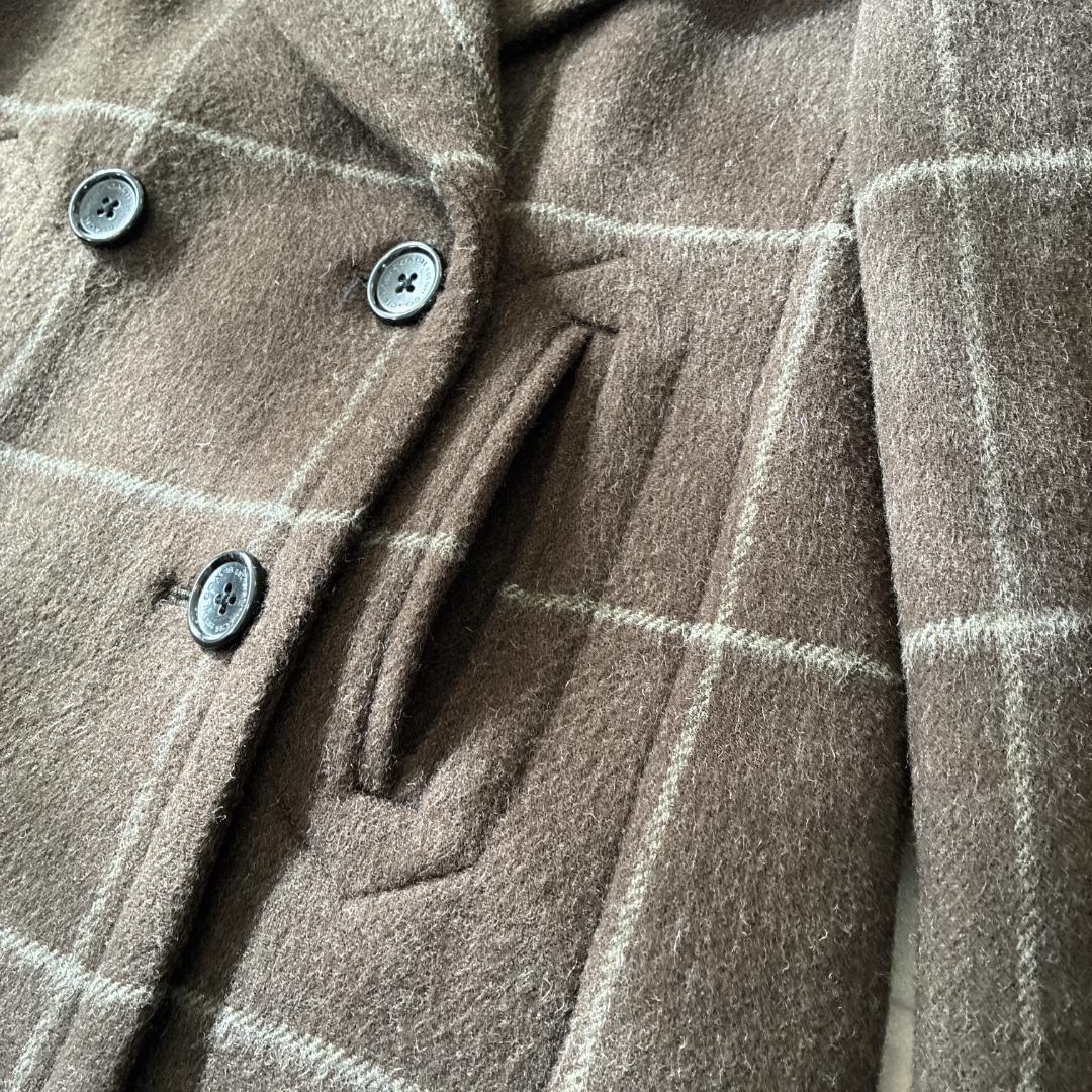 美品 COACH コーチ♡ウール メルトン Pコート ダブル ウインドウペン