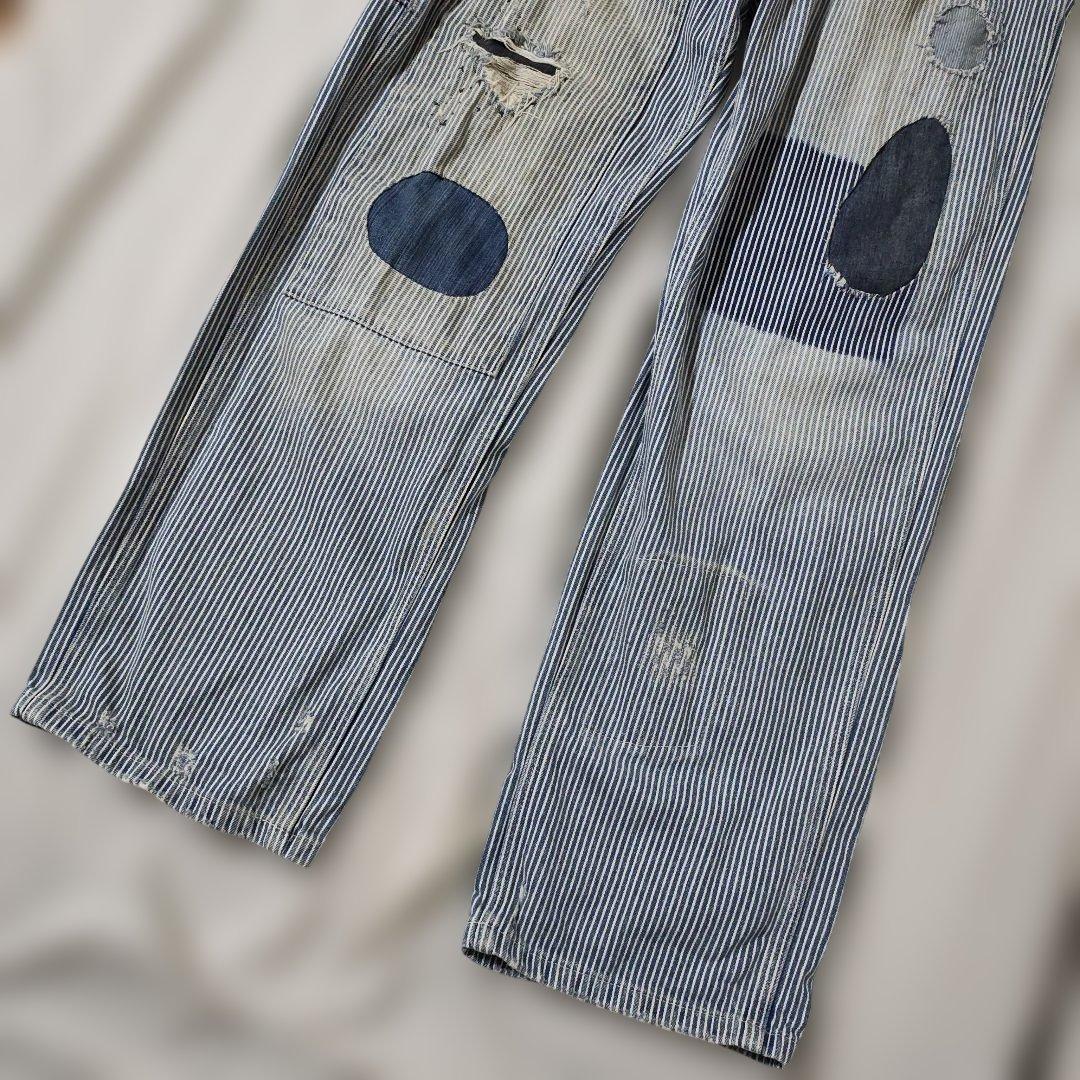 ラルフローレン denim&supply オーバーオール ヒッコリー リペア