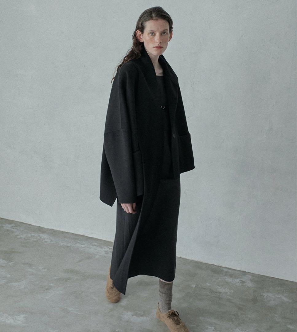 LE CIEL BLEU ルシェルブルー ダブルフェイススカーフウールコート