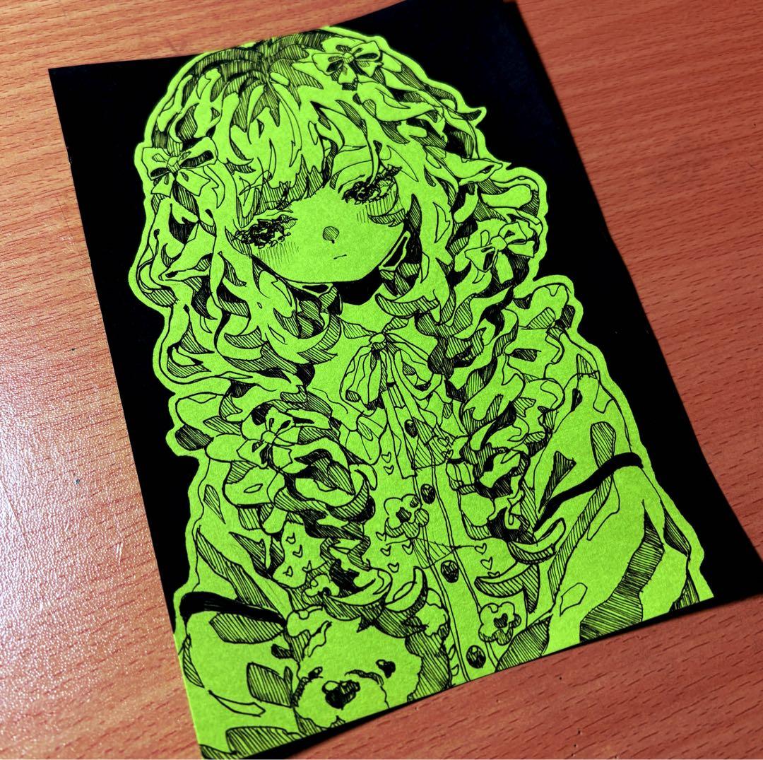 オリジナル 手描きアナログイラスト 画用紙