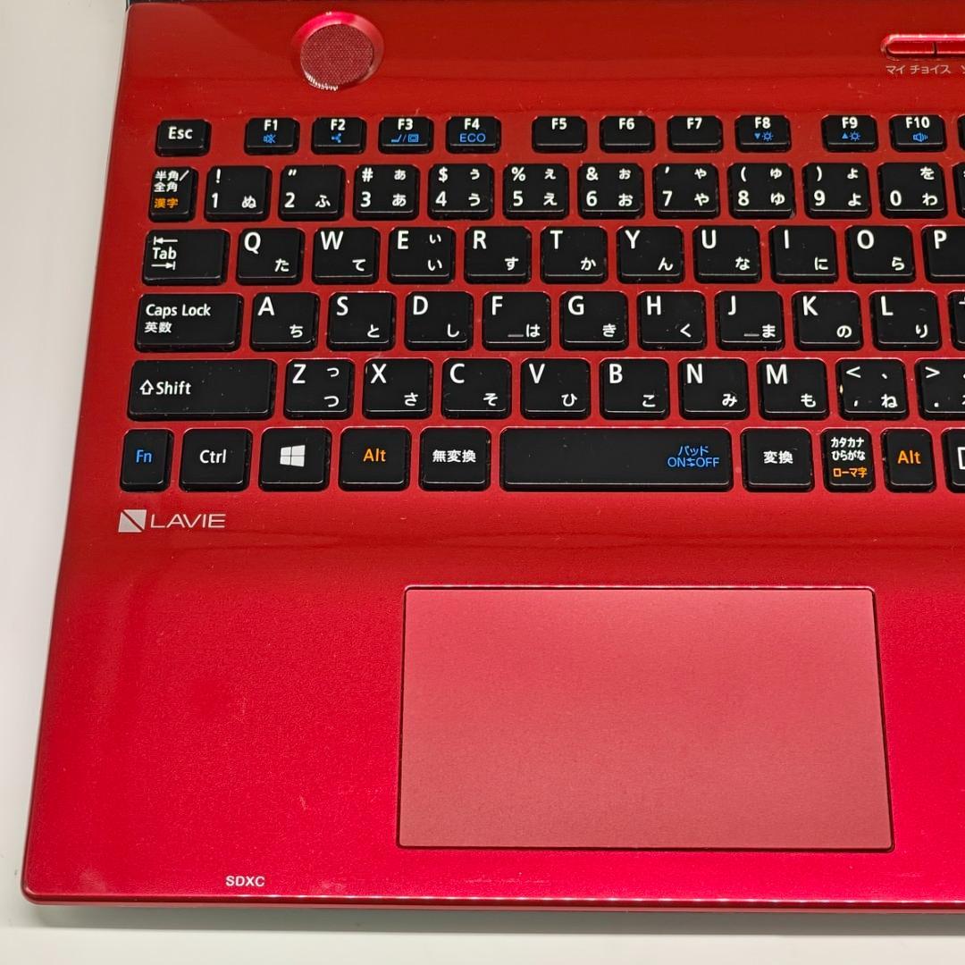 【LAVIE】NEC 高性能i7 SSD256GB 8GB レッド ノートPC