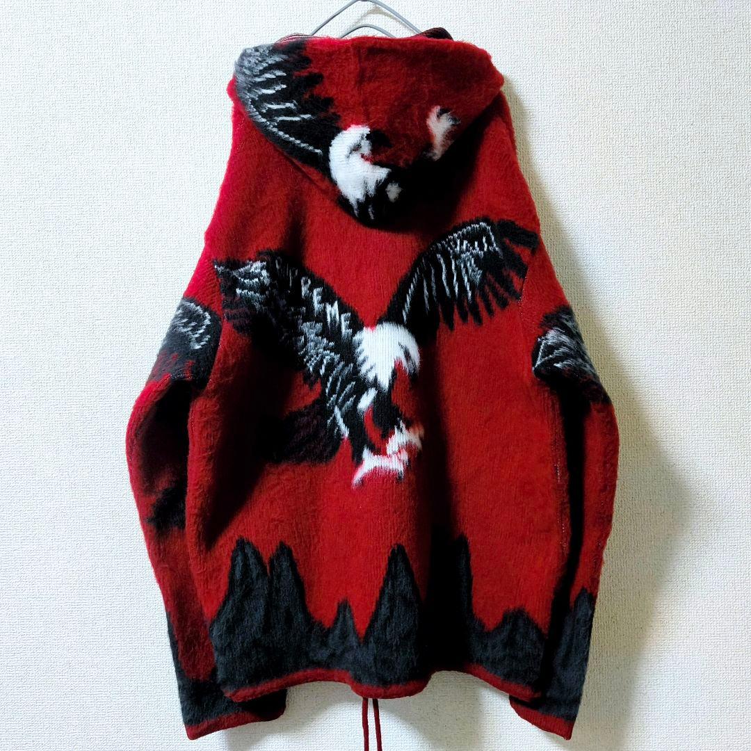 シュプリーム イーグル ニット ジップアップ フーディ パーカー XL