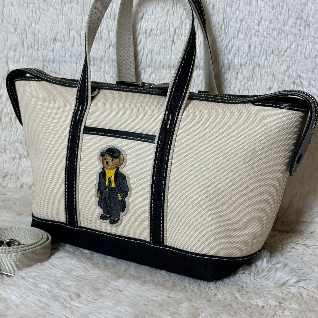 ポロラルフローレン ポロベア キャンバス ミニショッパートート ショルダーバッグ