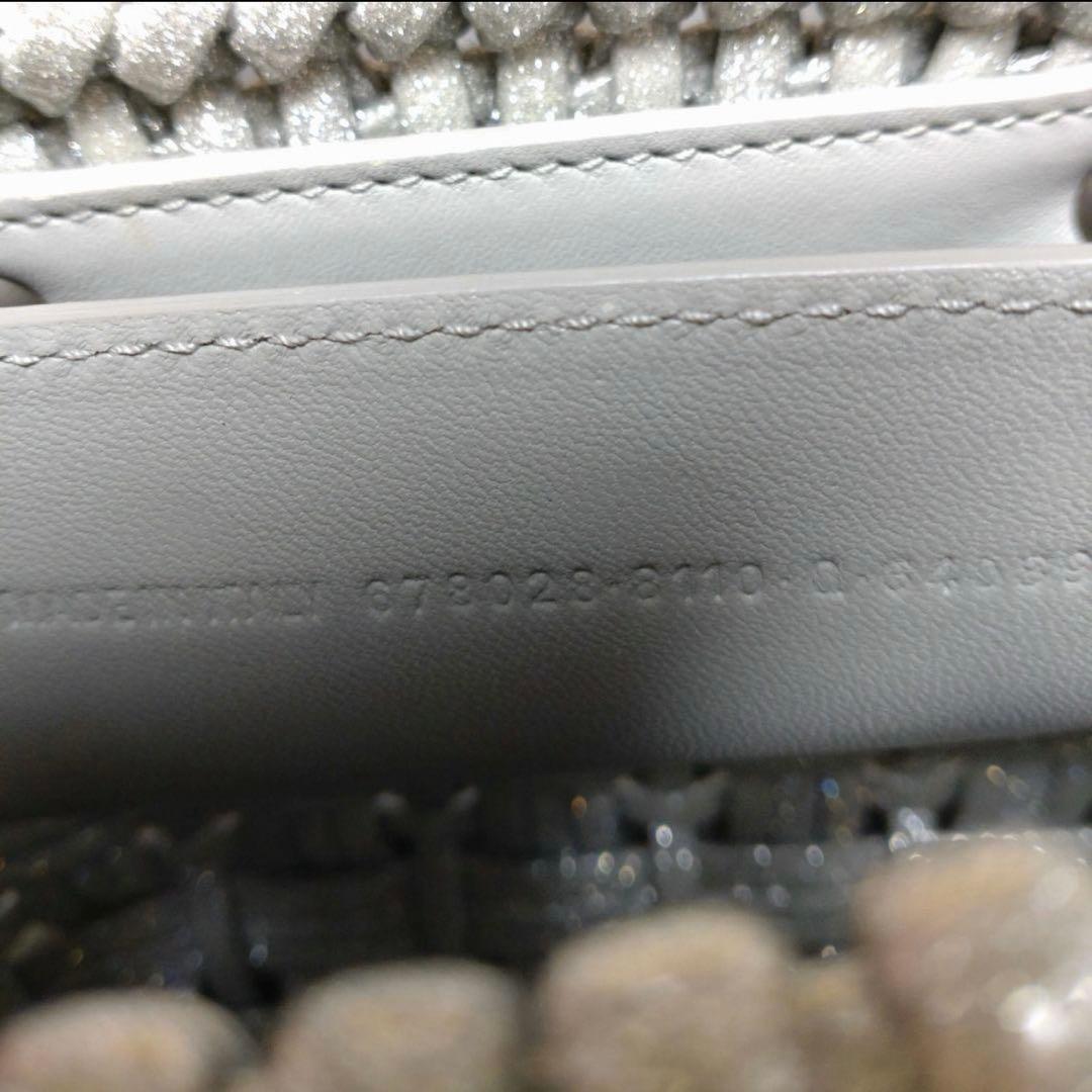 バレンシアガ　BALENCIAGA ビストロXXS シルバー　ラメ　バッグ