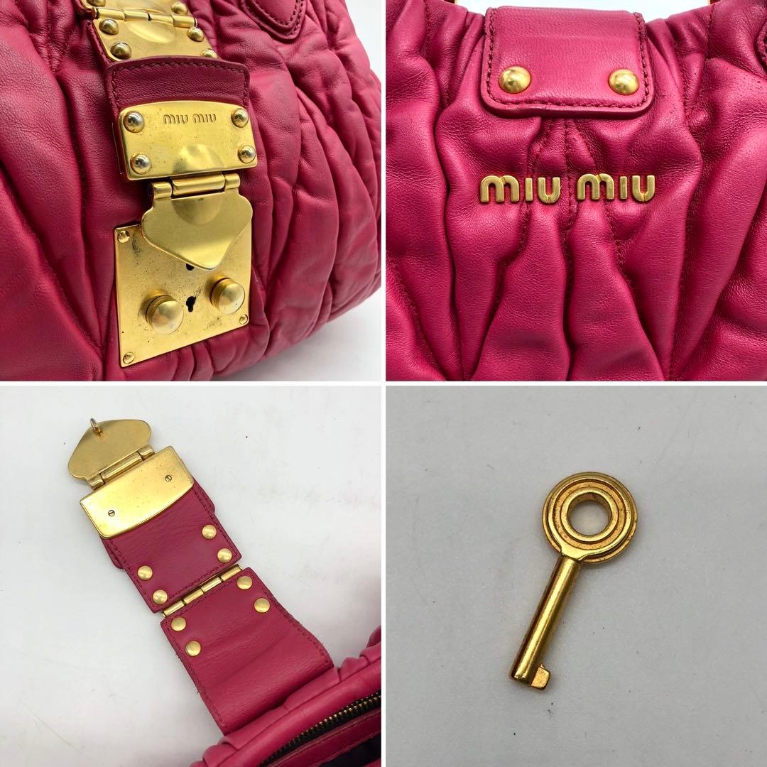 ✨人気✨ミュウミュウ ハンドバッグ 2way マテラッセ ゴールド金具 レザー