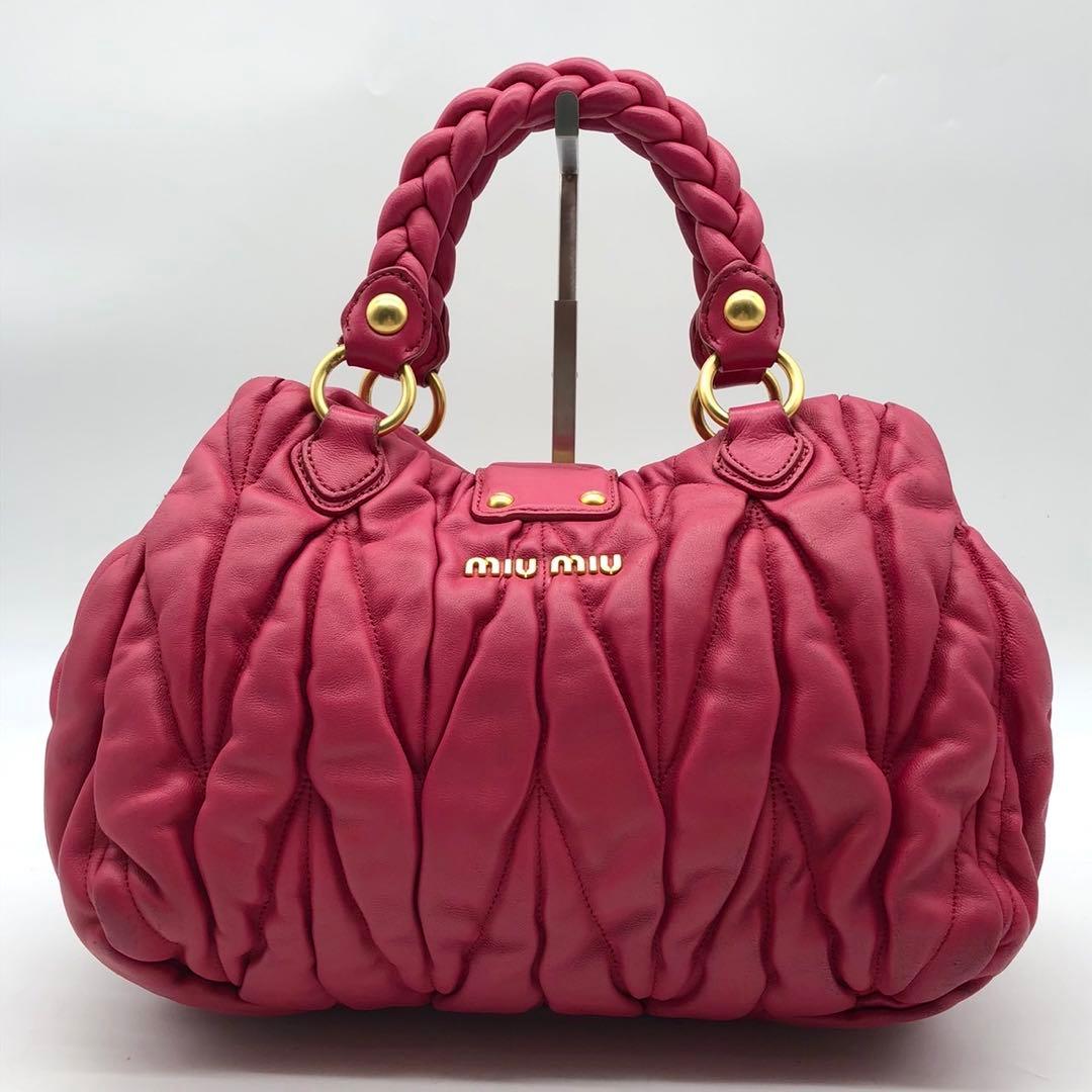 ✨人気✨ミュウミュウ ハンドバッグ 2way マテラッセ ゴールド金具 レザー