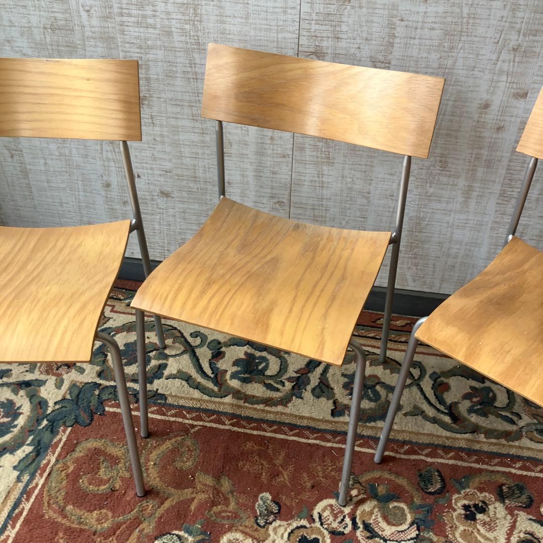 北欧レトロ ラムホルツ キャンパス プライウッドチェア 3脚セット