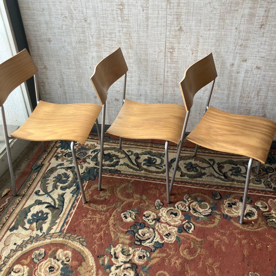 北欧レトロ ラムホルツ キャンパス プライウッドチェア 3脚セット