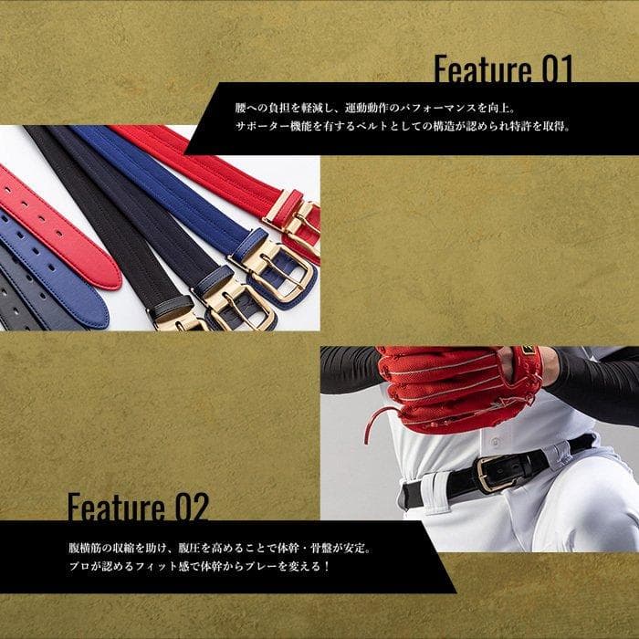 特別価格　箱なし　野球専用ベルト　コアエナジー 3　ネイビー /シルバー　ベルト