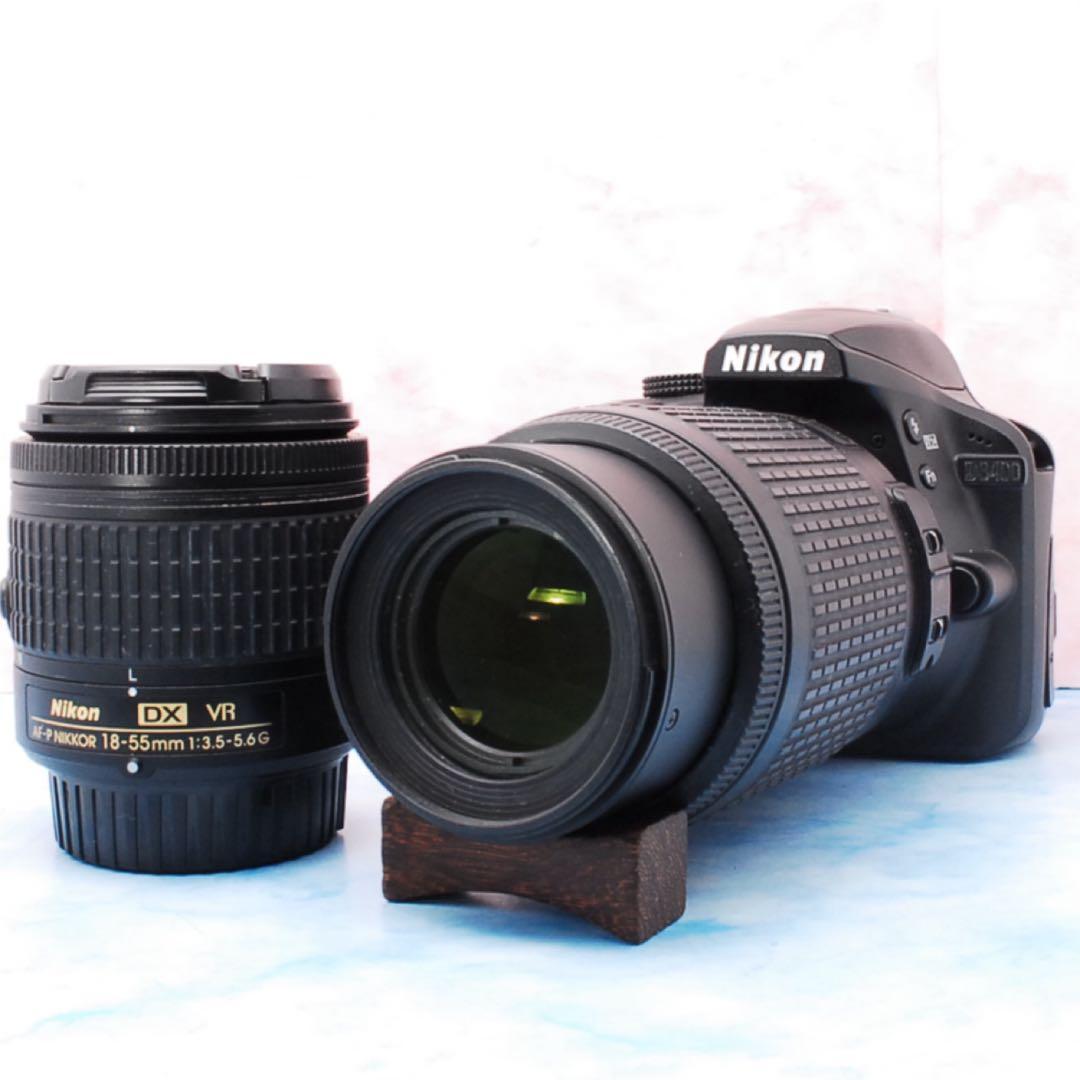 Nikon D3400☆一眼レフカメラ☆スマホ転送OK☆高性能標準＆望遠