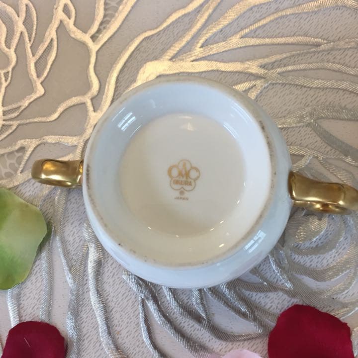 大倉陶園 金蝕  クラウンエンボスポット&クリーマー  新品