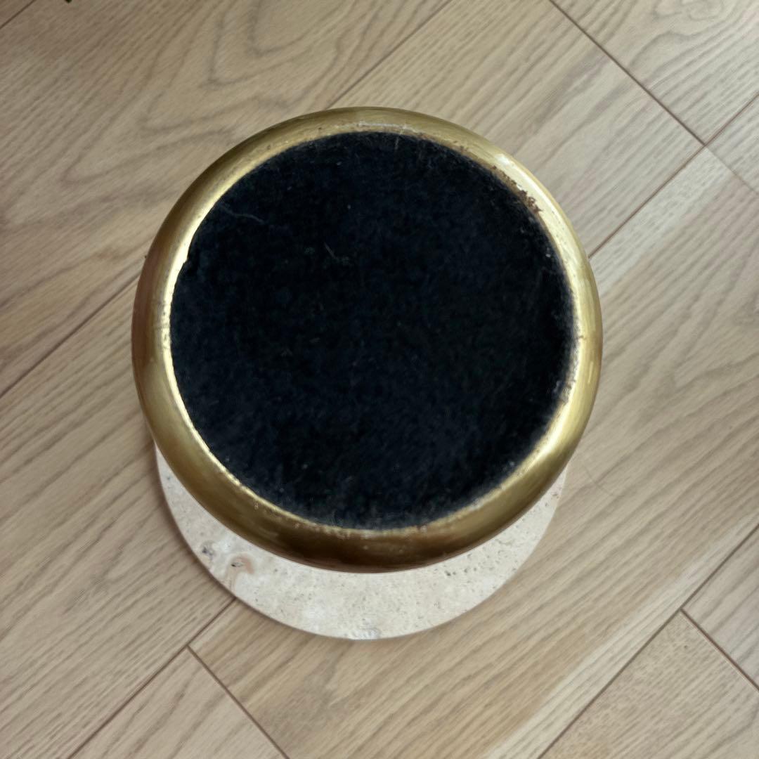 トラバーチン石　サイドテーブル　飾り台