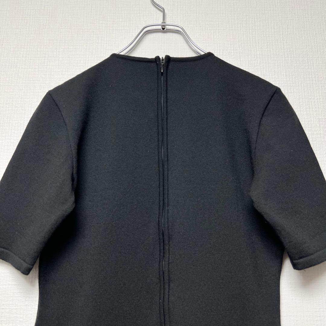 クリスチャンディオール ガリアーノ期 膝丈フォーマルワンピース ウール 黒 40