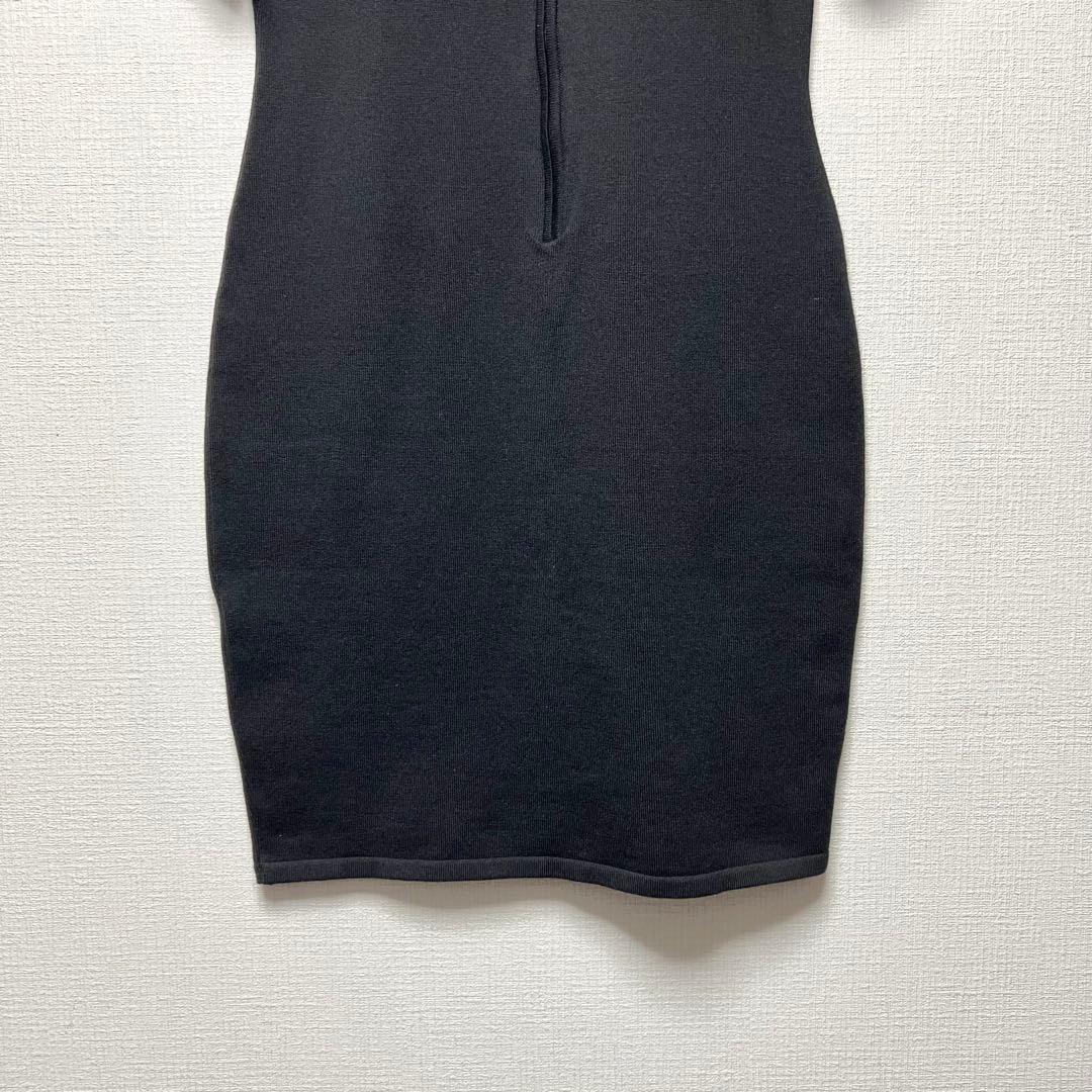 クリスチャンディオール ガリアーノ期 膝丈フォーマルワンピース ウール 黒 40