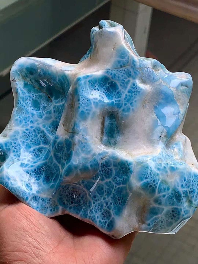 1027.2g 天然無処理　ラリマー  置物(原石)