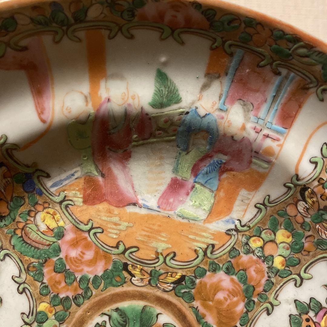 古い中国清朝の輸出広彩用皿