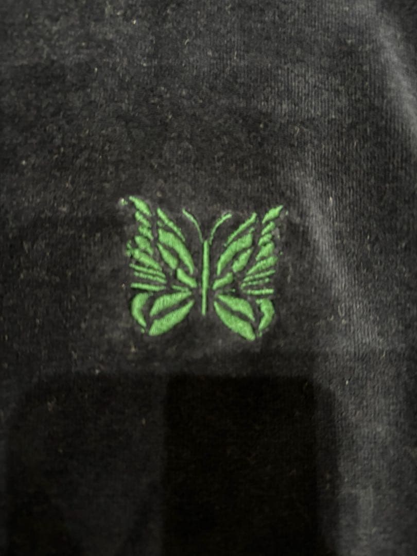 needles✖️beams boy ベロアクルー　ネイビー