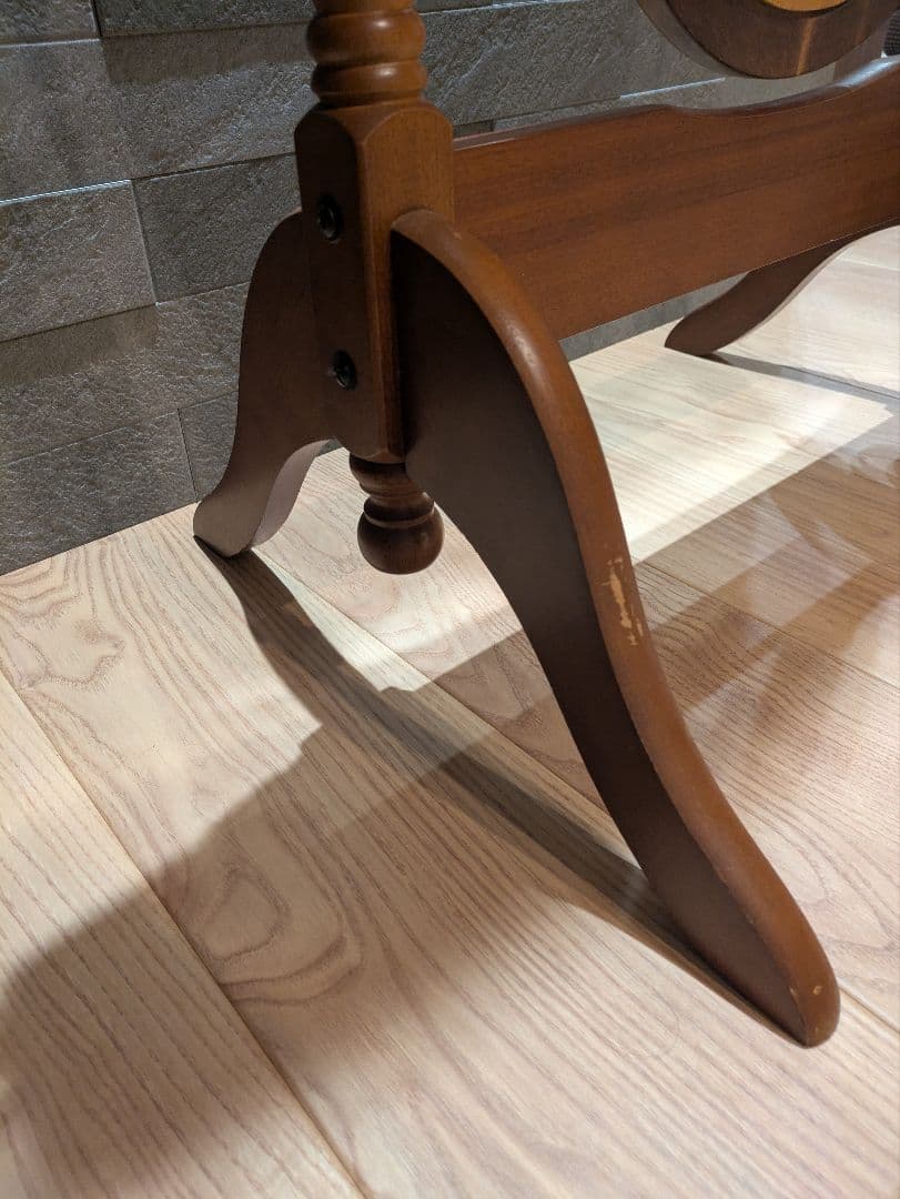 【アンティーク】ナチュラル木製スタンドミラー 姿見 全身鏡 オーバルデザイン