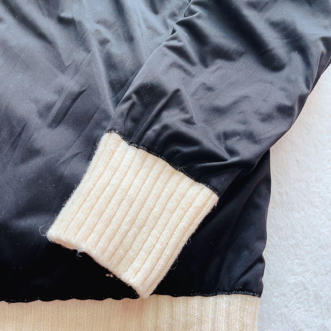 美品　マークアンドロナ　裏地付　ニットジャケット　ジップ　防風　白　ホワイト