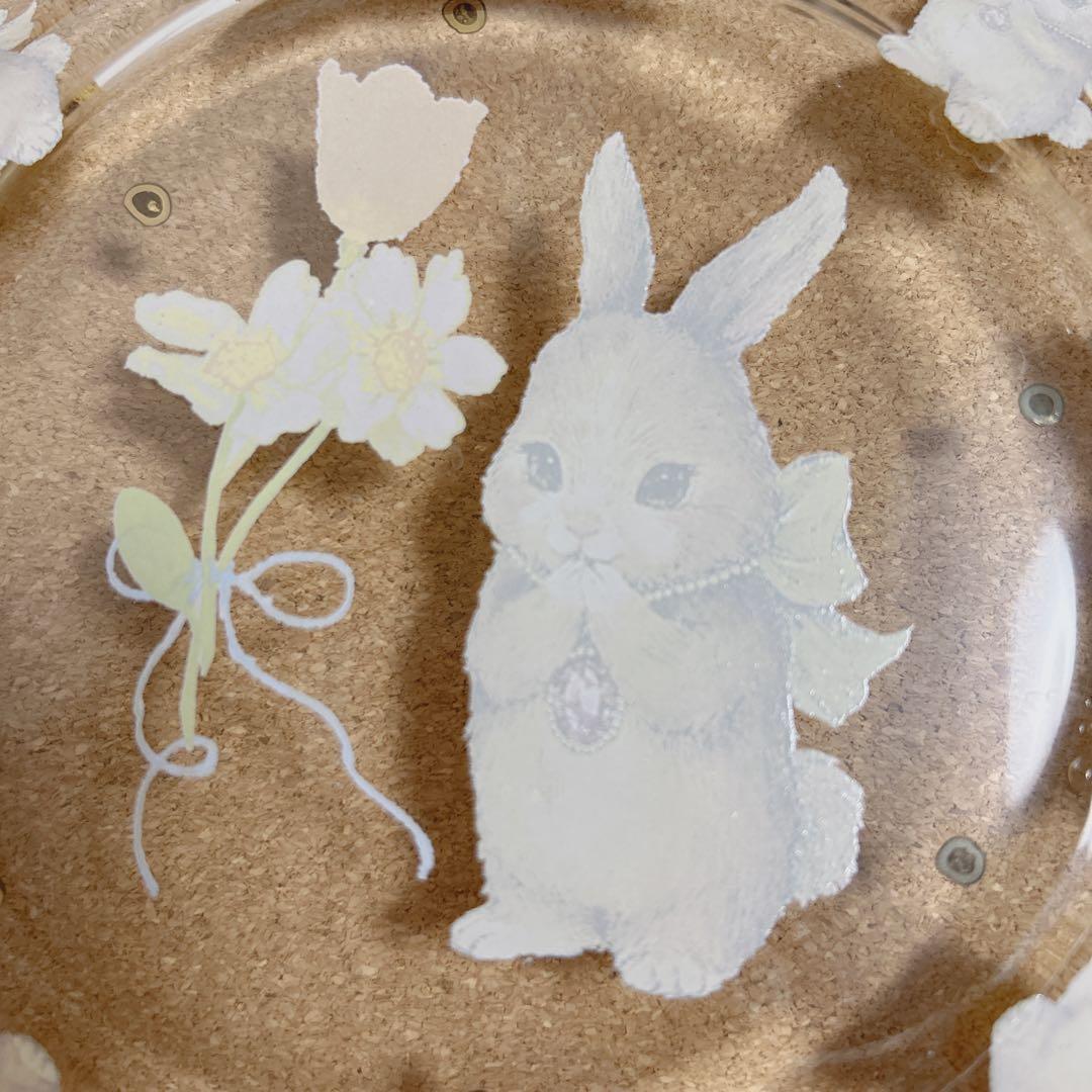 最終価格＊yukiemon コラージュアートプレート　おいのりうさちゃん