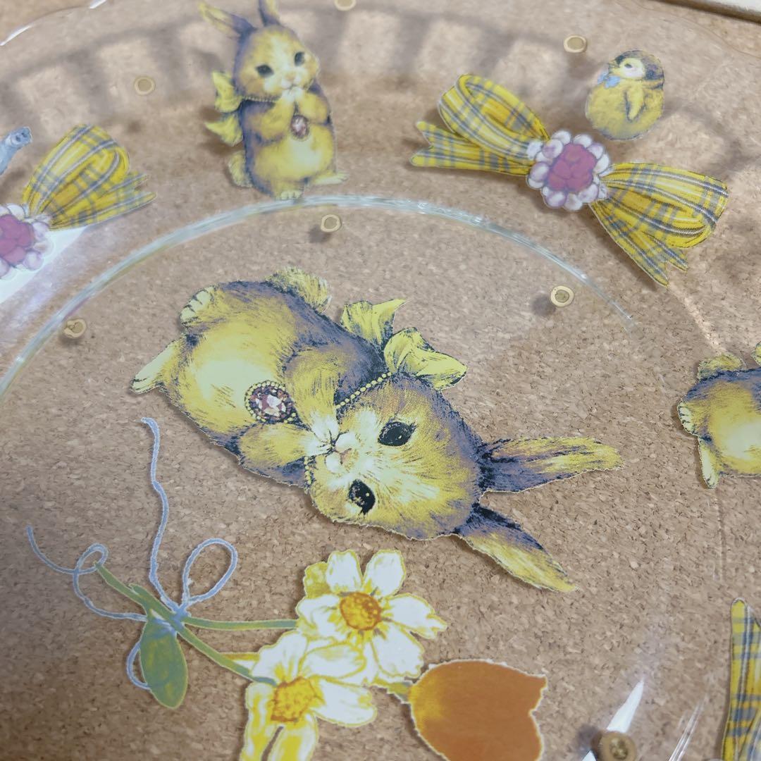 最終価格＊yukiemon コラージュアートプレート　おいのりうさちゃん