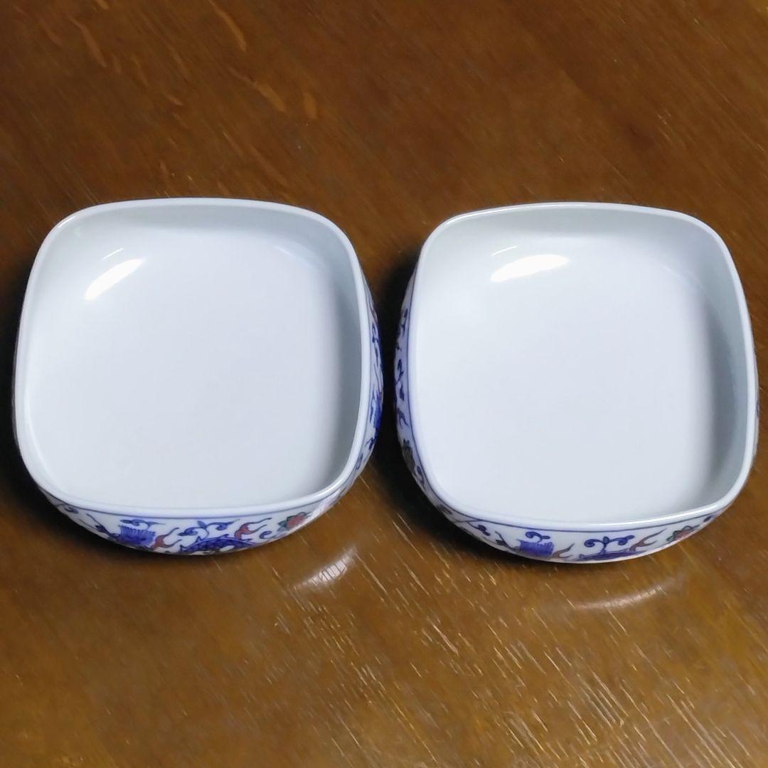 渋草焼　芳国舎　花吹竜四方鉢　鉢