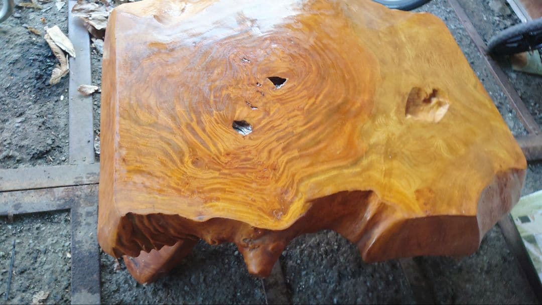 ちゃぶ台 高級感 木製座卓 自然な形状 茶色 花台 飾り台