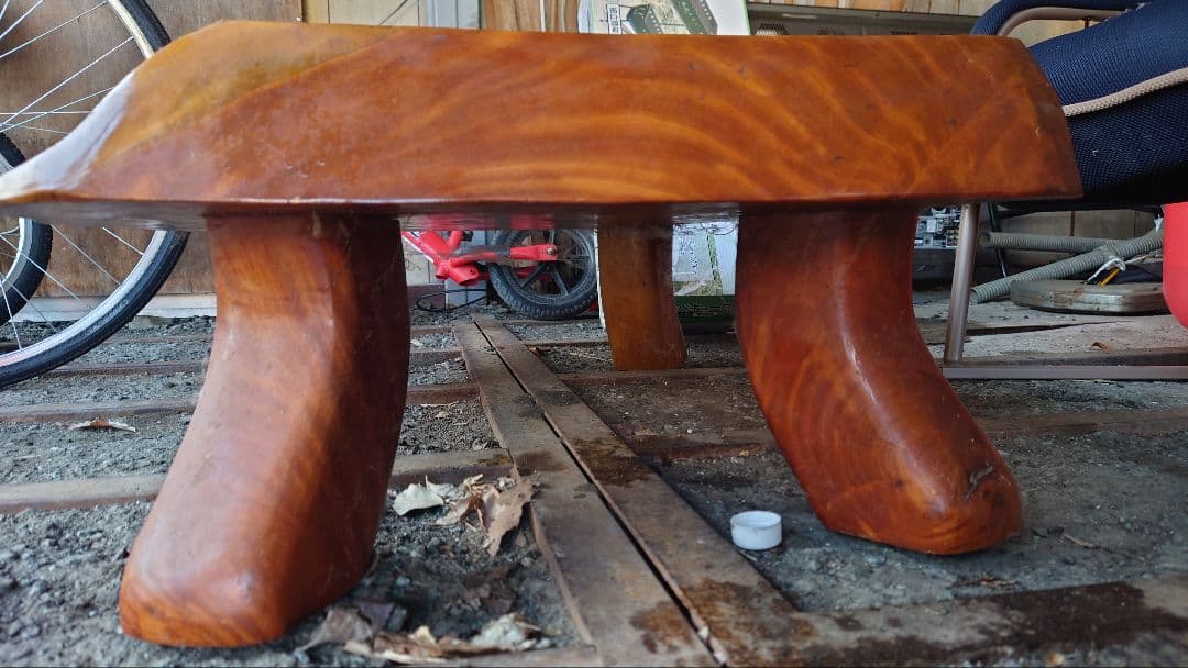 ちゃぶ台 高級感 木製座卓 自然な形状 茶色 花台 飾り台