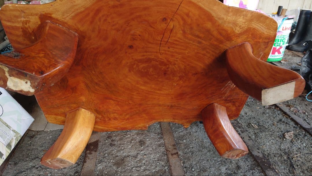 ちゃぶ台 高級感 木製座卓 自然な形状 茶色 花台 飾り台