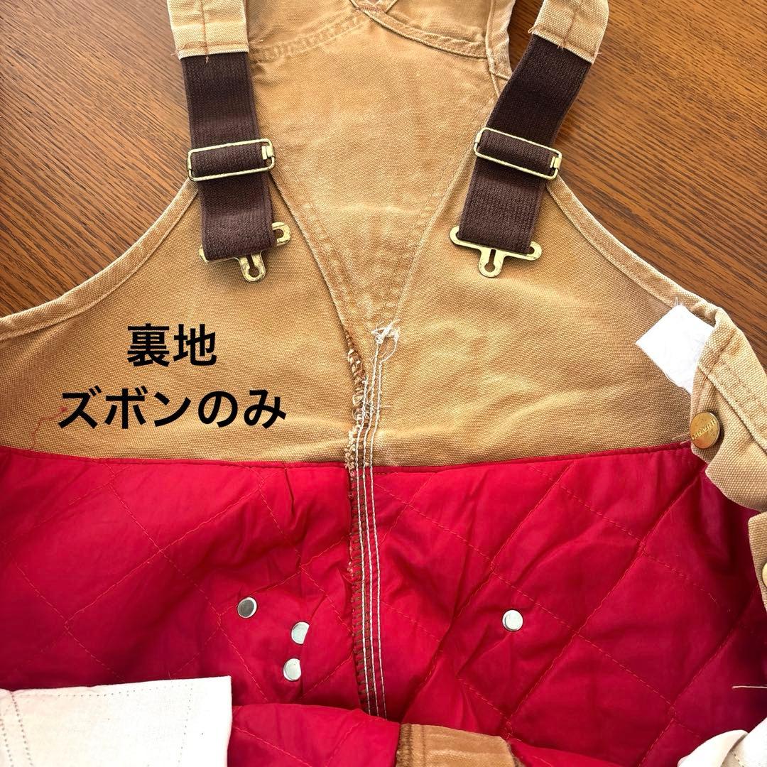 90s US古着 carhartt 中綿サロペット ダブルニー 32インチ 茶